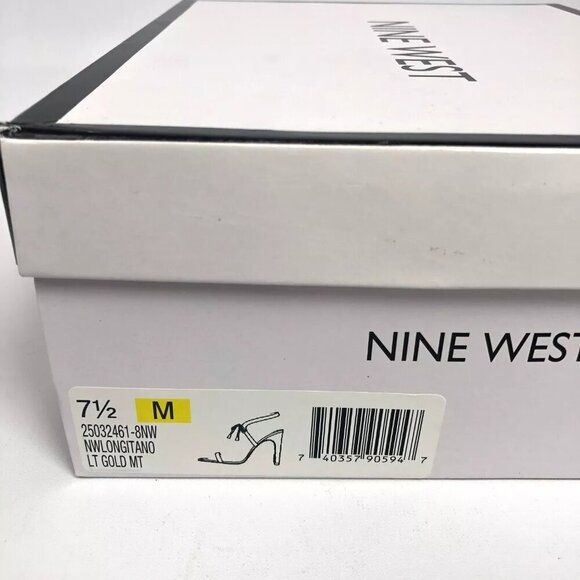 Nine West Womens Longitano Dress Sandals Gold Metallic 7.5M - Picture 7 of 7